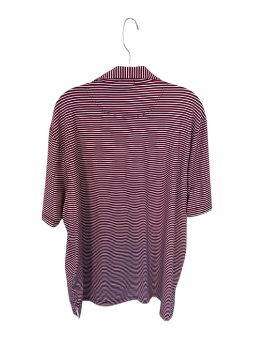 Bryon Nelson Size XL Red & Black Polyester UGA Striped Golf Men's Polo Red & Black / XL