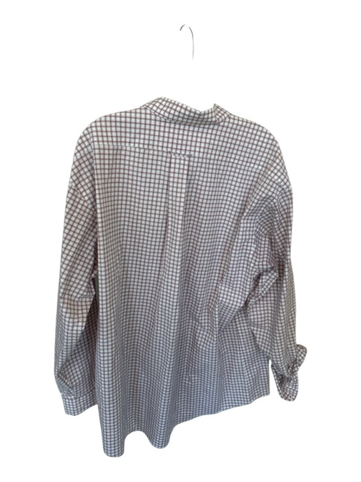 Onward Reserve Size XL White & Red Cotton Grid UGA Button Down Men's Shirt White & Red / XL