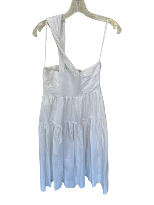 A.L.C. Size 8 White Cotton One Shoulder Keyhole Front Side Zip Maxi Dress White / 8