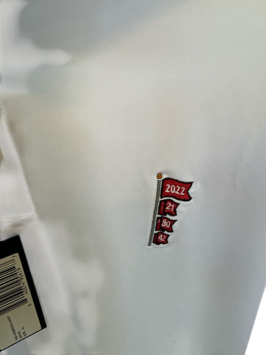 Holderness & Bourne NWT Size XL White & Red Polyester UGA Golf Men's Polo White & Red / XL