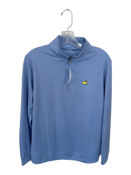 Masters Light blue Modal Blend Masters Logo Half Zip Golf Men's Pullover Light blue / S