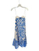 Alexis Size M Cream & Blue Linen Blend Spaghetti Strap Floral Belted Maxi Dress Cream & Blue / M