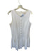 Wayf Size M White Linen Blend Sleeveless Buttons Back Zip Drop Waist Dress White / M