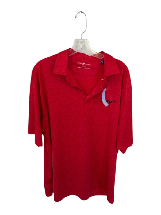 Horn Legend Size XL Red & Black Polyester UGA Athletic Men's Polo Red & Black / XL