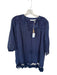 Roller Rabbit Size M Navy Cotton Long Sleeve Embroidered Tassels Dress Navy / M