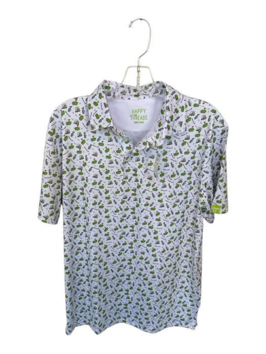 Happy Threads NWT Size L White & Green Polyester Golf Golf Men's Polo White & Green / L