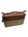 Tuckernuck Brown & Tan Leather & Wicker Zip Around Top Handle Bag Brown & Tan / S