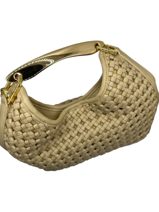 Elleme Tan & Gold Leather Basket Weave Top Handle Long Strap Incl. Bag Tan & Gold / S