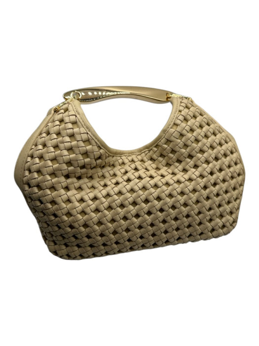 Elleme Tan & Gold Leather Basket Weave Top Handle Long Strap Incl. Bag Tan & Gold / S