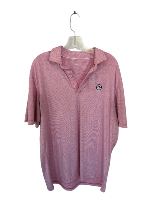Johnnie-O Size XL Red & White Polyester UGA Athletic Men's Polo Red & White / XL