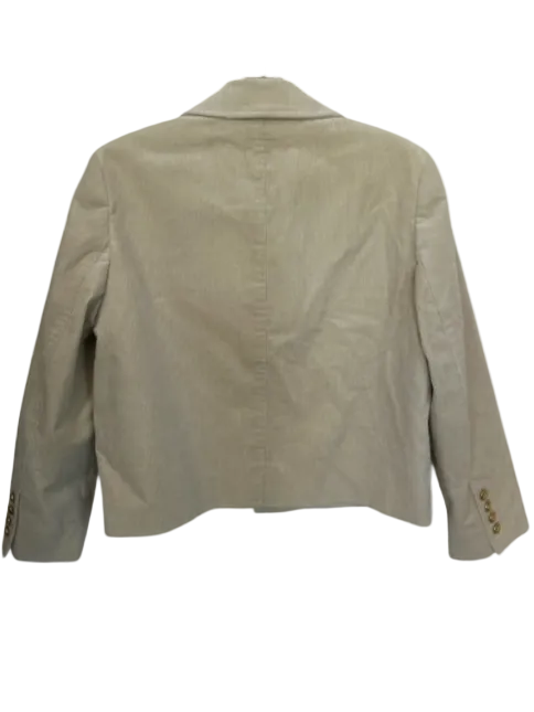 Nili Lotan Size M Tan Corduroy Front Pockets Cropped Gold Hardware Jacket Tan / M