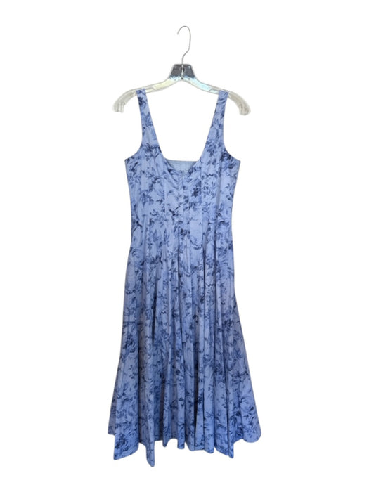 Staud Size 8 Blue Cotton Sleeveless Flowers Back Zip Maxi Dress Blue / 8