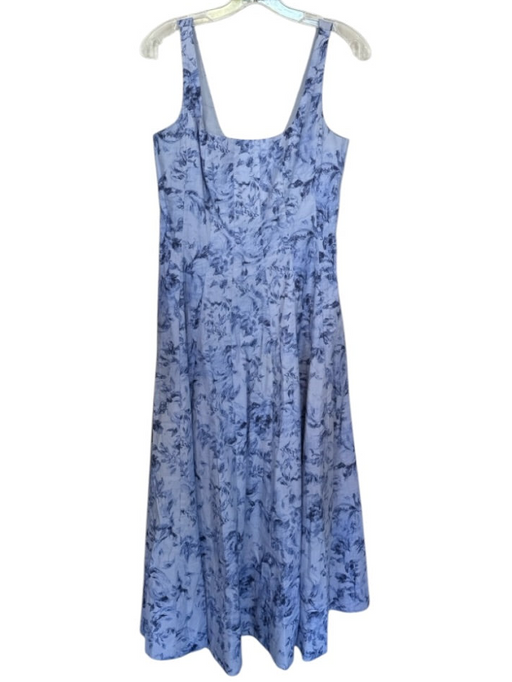 Staud Size 8 Blue Cotton Sleeveless Flowers Back Zip Maxi Dress Blue / 8