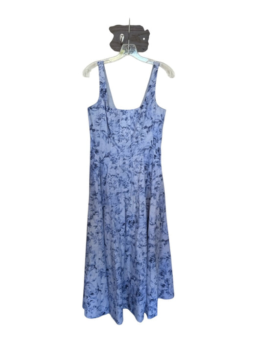 Staud Size 8 Blue Cotton Sleeveless Flowers Back Zip Maxi Dress Blue / 8