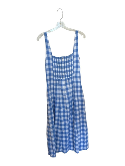 Cleobella Size M Blue & White Cotton Sleeveless Checkered Back Zip Maxi Dress Blue & White / M
