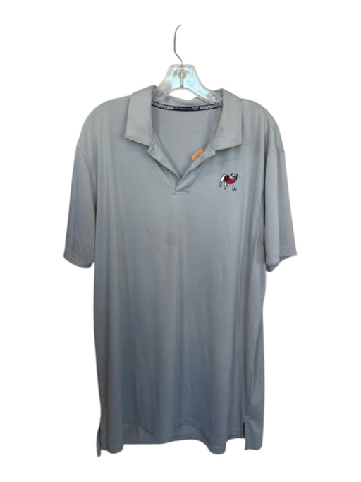 Southern Tide Size XL Light Gray Polyester UGA Athletic Men's Polo Light Gray / XL