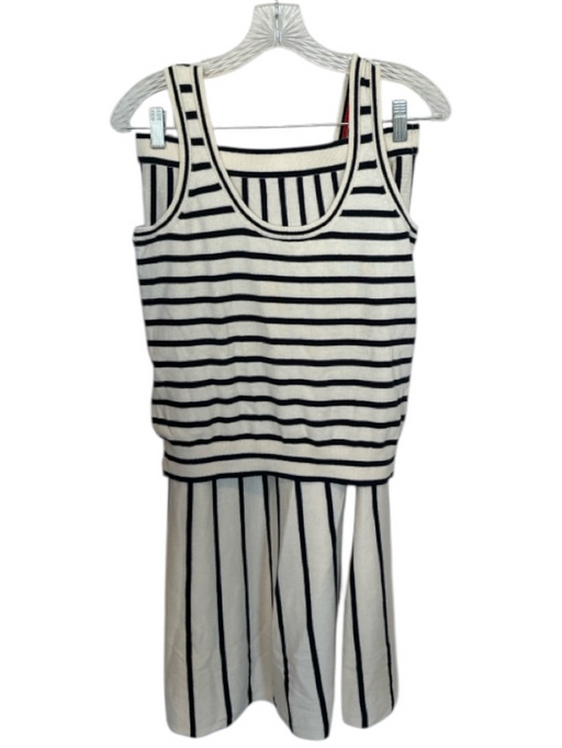 Boden Size S/8 Cream & Black Cotton Blend Sleeveless Striped Maxi Skirt Set Cream & Black / S/8