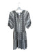 Velvet Size M White & Black Cotton 3/4 Balloon Sleeve Tribal Split Neck Dress White & Black / M