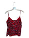 L'agence Size M Red & Pink Silk Spaghetti Strap Animal Print Lined Top Red & Pink / M