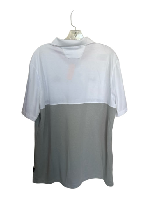 Nike Size XL White & Gray Polyester UGA Color Block Athletic Men's Polo White & Gray / XL