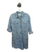 7 For All Mankind Size M Light Wash Cotton Long Sleeve Button Down Denim Romper Light Wash / M