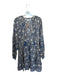 Veronica Beard Size L Blue & Tan Viscose Blend Long Sleeve Botanical Dress Blue & Tan / L