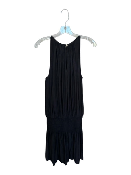 Ramy Brook Size M Black Polyester Sleeveless Smocked Waist Dress Black / M