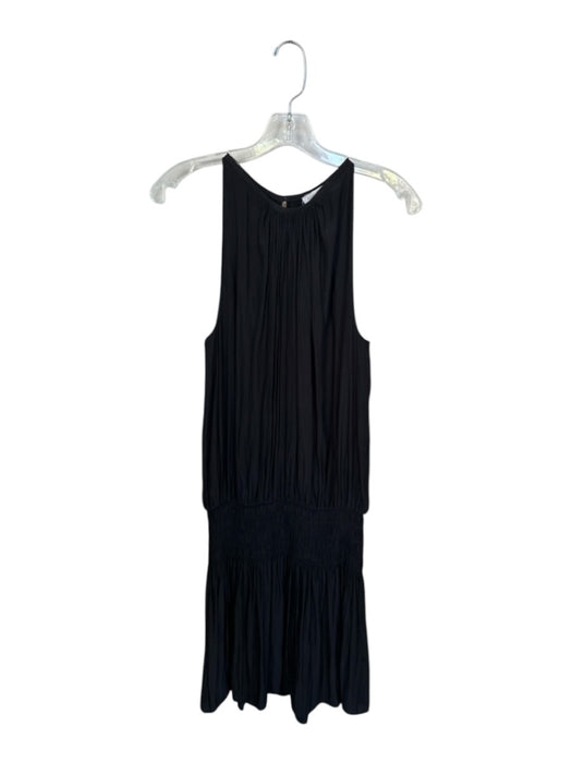 Ramy Brook Size M Black Polyester Sleeveless Smocked Waist Dress Black / M