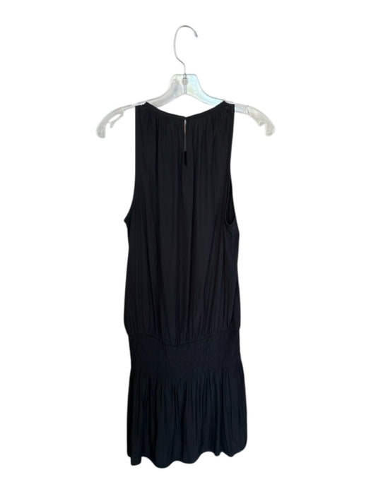 Ramy Brook Size M Black Polyester Sleeveless Smocked Waist Dress Black / M