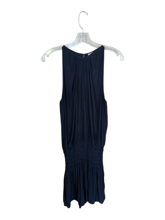 Ramy Brook Size M Navy Polyester Sleeveless Smocked Waist Dress Navy / M