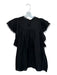 Sabina Musayev Size L Black Tencel Blend Flutter Sleeves Lace Trim Ruffles Top Black / L