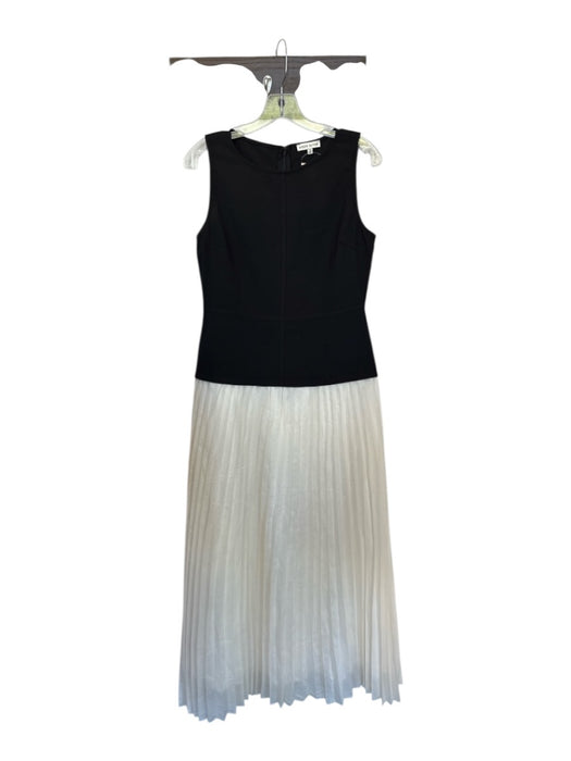 Moon River Size M Black & Cream Polyester Sleeveless Acordian Pleated Maxi Dress Black & Cream / M