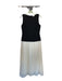 Moon River Size M Black & Cream Polyester Sleeveless Acordian Pleated Maxi Dress Black & Cream / M