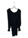 Alexis Size L Black Rayon Blend Long Balloon Sleeve Ribbed Gathered Front Dress Black / L