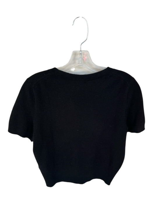 J. Crew Size M Black Cashmere Short Sleeve Crew Neck Sweater Black / M