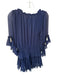 Misa Size M Navy Polyester Long Bell Sleeve Elastic Waist Ruffles Dress Navy / M