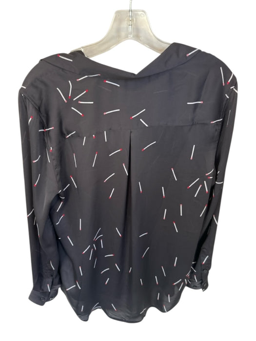 Equipment Size M Black & Red Polyester Long Sleeve Button Down Top Black & Red / M