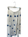 Sezane Size 40 White & Blue Cotton High Waist Embroidered Flowers Maxi Skirt White & Blue / 40