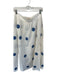 Sezane Size 40 White & Blue Cotton High Waist Embroidered Flowers Maxi Skirt White & Blue / 40