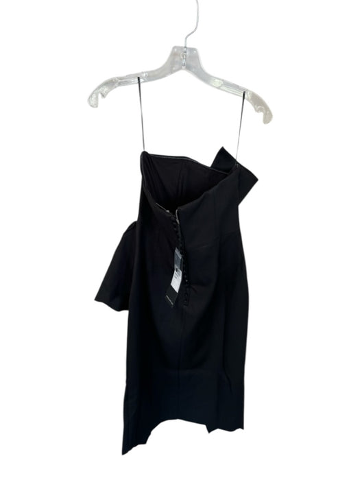 Elliatt Size M Black Strapless Pleat Detail Back Zip Midi Dress Black / M