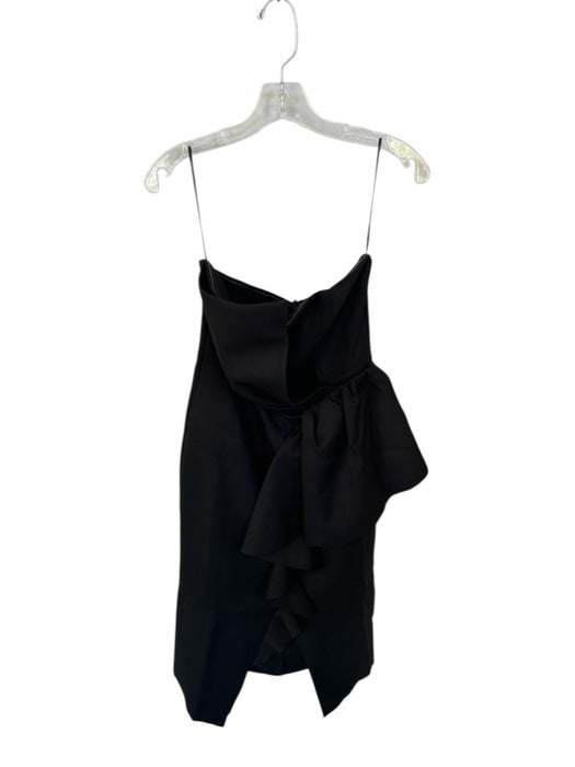 Elliatt Size M Black Strapless Pleat Detail Back Zip Midi Dress Black / M