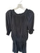 Ramy Brook Size L Charcoal Polyester Short Balloon Sleeve Smocked Waist Dress Charcoal / L