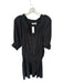 Ramy Brook Size L Charcoal Polyester Short Balloon Sleeve Smocked Waist Dress Charcoal / L