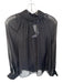 Veronica Beard Size 6 Black Silk Long Sheer Sleeves Mock Neck Slip Incl Top Black / 6
