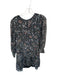 Shoshanna Size 8 Blue & Purple Viscose Blend Swiss Dot Leaves Metallic Dress Blue & Purple / 8