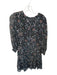 Shoshanna Size 8 Blue & Purple Viscose Blend Swiss Dot Leaves Metallic Dress Blue & Purple / 8