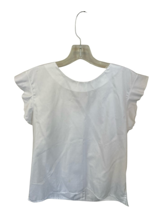 Field Trip Size M White Cotton Flutter Sleeves Back Pleat Top White / M