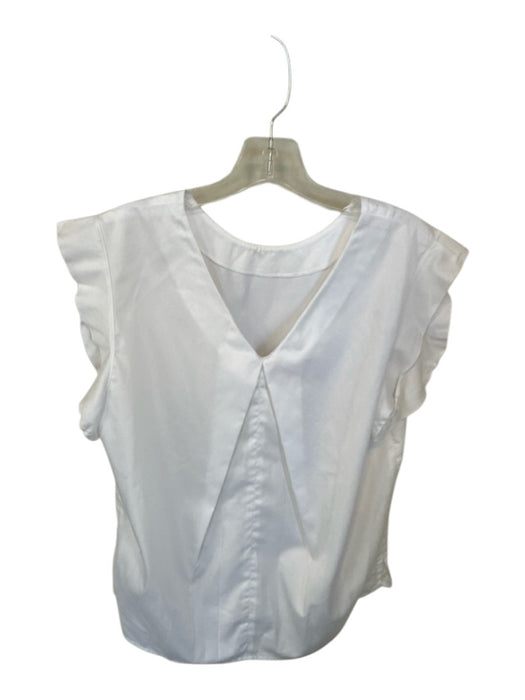 Field Trip Size M White Cotton Flutter Sleeves Back Pleat Top White / M