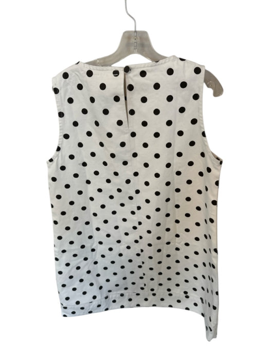 Vrg Grl Size M White & Gray Cotton Sleeveless Polka Dot Shift Back Zip Dress White & Gray / M