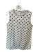 Vrg Grl Size M White & Gray Cotton Sleeveless Polka Dot Shift Back Zip Dress White & Gray / M